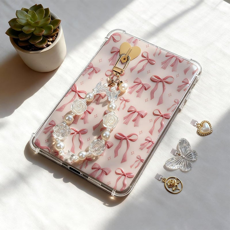 TAKEALOOKO Store Dust Plug Charm Chains for Kindle - 4Pcs Butterfly Bow Flower Phone Charms Bracelets with Type-C Dust Plug Kit for kindle Decorating Accessories, Gift for E-Reader Book Lovers - Image 3